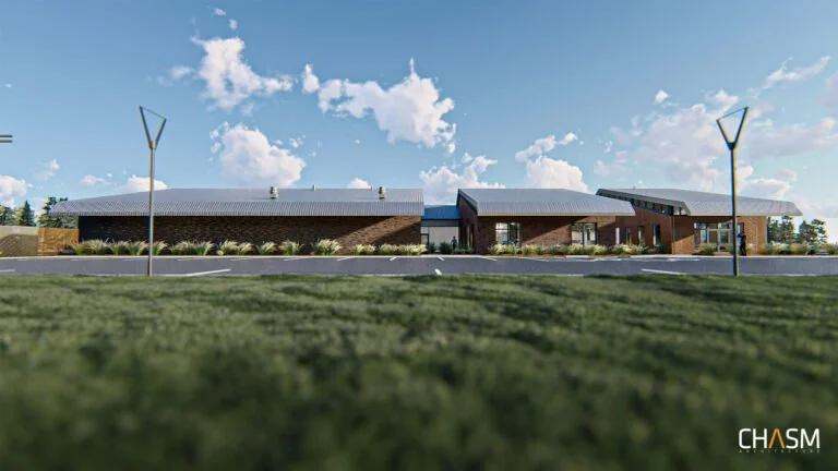 Coroner’s Office — landscaped approach rendering.