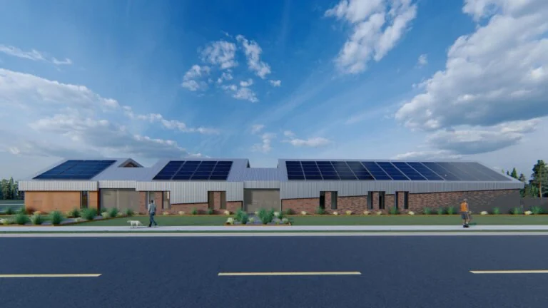 Coroner’s Office — street elevation rendering.
