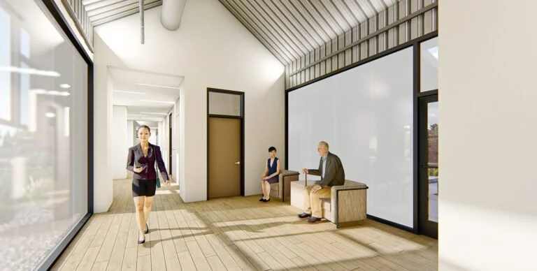 Coroner’s Office — interior circulation rendering.