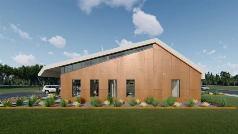 Coroner’s Office — side elevation rendering.