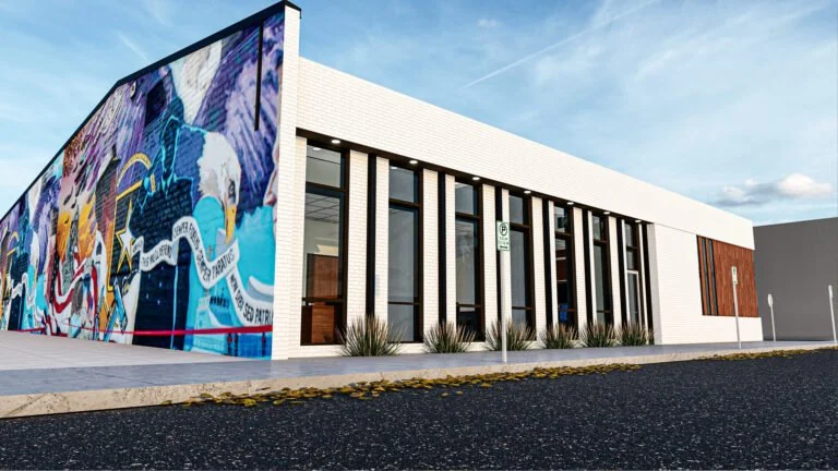 Veterans Services Office — mural elevation rendering.